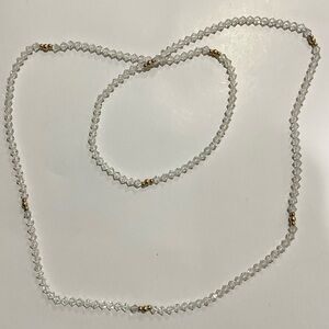 Elegant Crystal and Gold Beaded Necklace